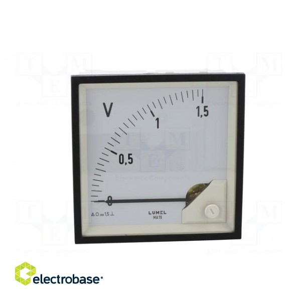 Voltmeter | on panel | VDC: 0÷1.5V | Class: 1.5 | Umax: 600V | 96x96mm paveikslėlis 9