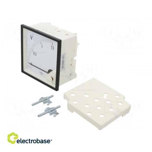 Voltmeter | on panel | VDC: 0÷1.5V | Class: 1.5 | Umax: 600V | 96x96mm image 1