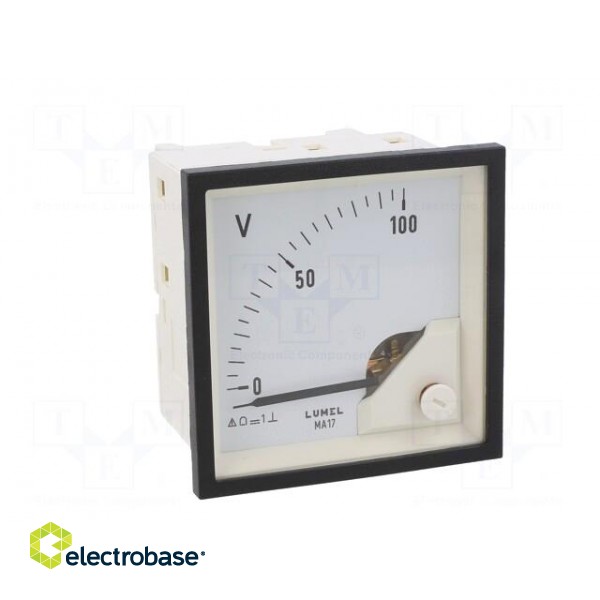 Voltmeter | on panel | VDC: 0÷100V | Class: 1.5 | Umax: 600V | 72x72mm image 9