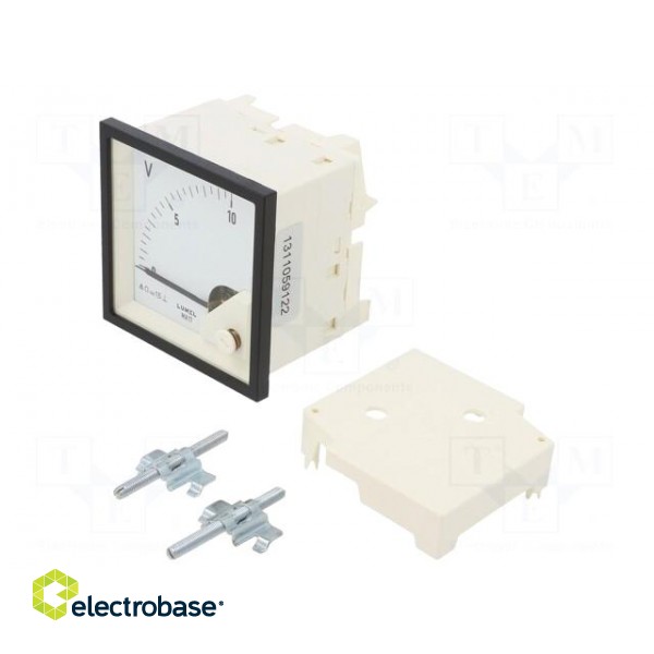Voltmeter | on panel | VDC: 0÷10V | Class: 1.5 | Umax: 600V | Length: 61mm image 1