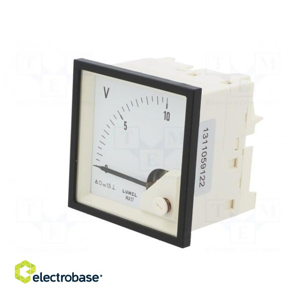 Voltmeter | on panel | VDC: 0÷10V | Class: 1.5 | Umax: 600V | Length: 61mm image 2