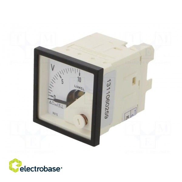 Voltmeter | on panel | VDC: 0÷10V | Class: 1.5 | Umax: 600V | Length: 42mm image 3
