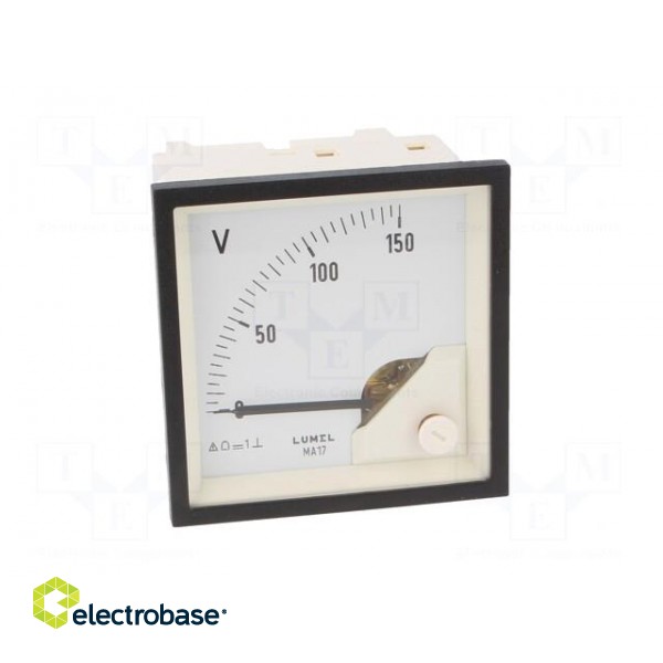 Voltmeter | on panel | VDC: 0÷150V | Class: 1.5 | Umax: 600V | 72x72mm paveikslėlis 9