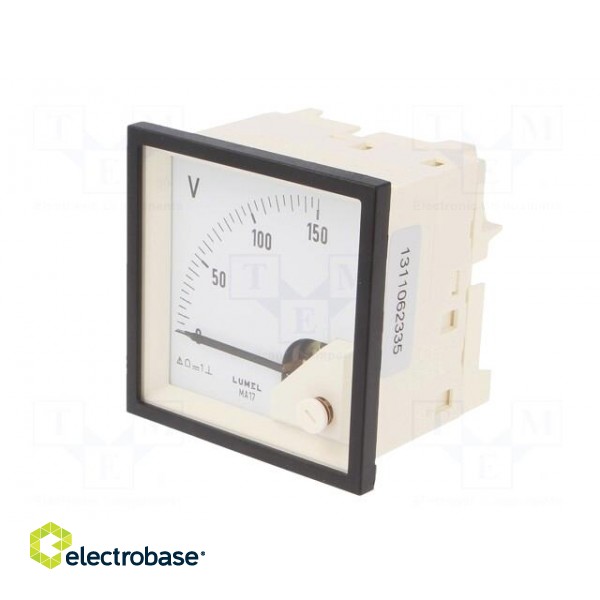Voltmeter | on panel | VDC: 0÷150V | Class: 1.5 | Umax: 600V | 72x72mm paveikslėlis 2