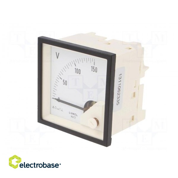 Voltmeter | on panel | VDC: 0÷150V | Class: 1.5 | Umax: 600V | 72x72mm фото 2