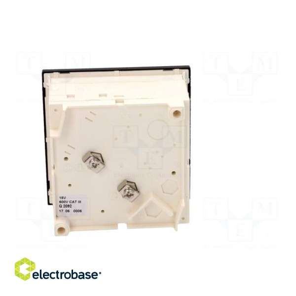 Voltmeter | analogue | on panel | VDC: 0÷15V | Class: 1,5 | 600V | 96x96mm фото 5