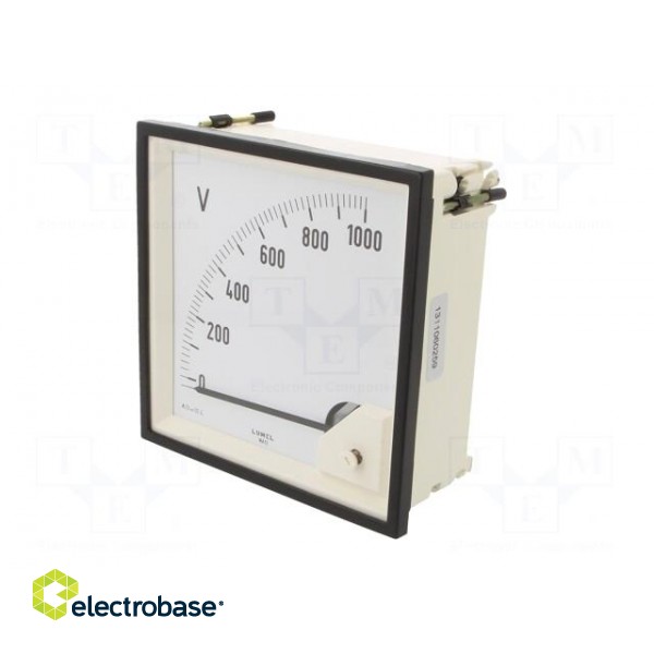 Voltmeter | on panel | VDC: 0÷1kV | Class: 1.5 | Umax: 600V | 144x144mm фото 3