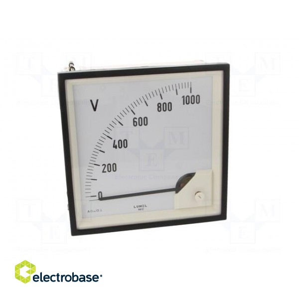 Voltmeter | on panel | VDC: 0÷1kV | Class: 1.5 | Umax: 600V | 144x144mm фото 10