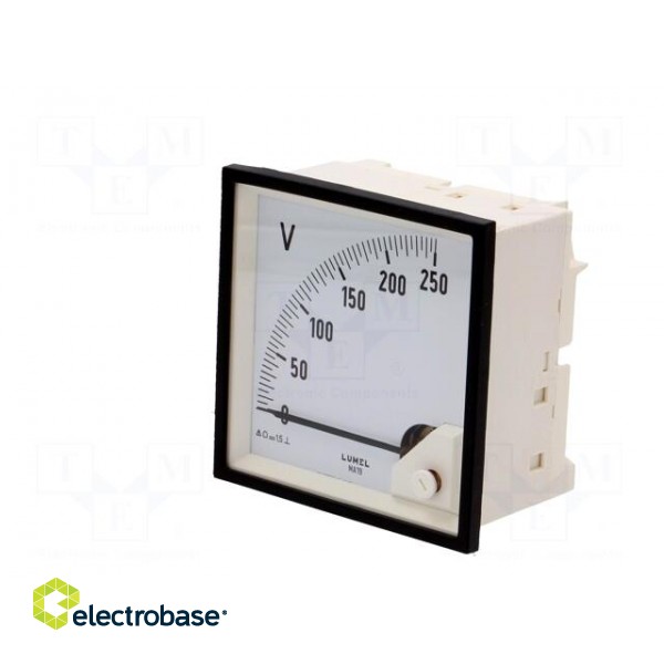 Voltmeter | on panel | VDC: 0÷250V | Class: 1.5 | Umax: 600V | 96x96mm paveikslėlis 2