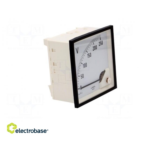Voltmeter | on panel | VDC: 0÷250V | Class: 1.5 | Umax: 600V | 96x96mm paveikslėlis 8