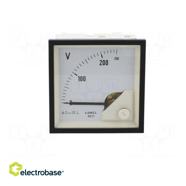 Voltmeter | on panel | VDC: 0÷250V | Class: 1.5 | Umax: 600V | 72x72mm paveikslėlis 9