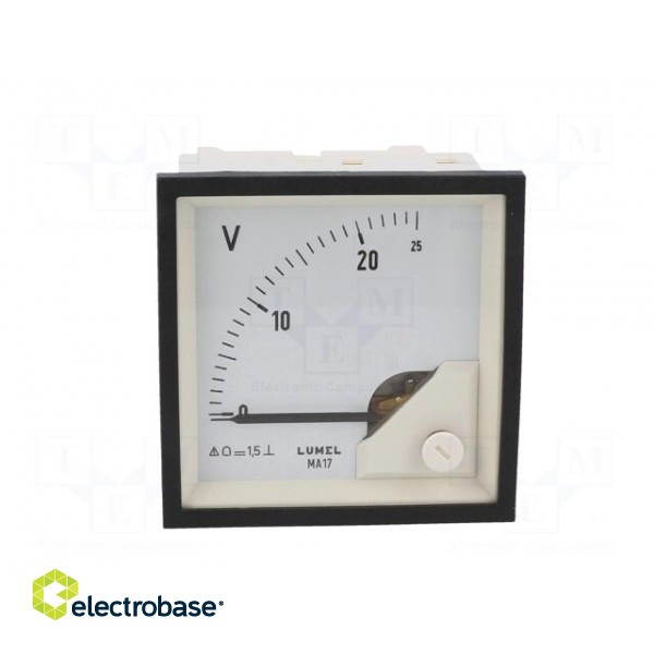 Voltmeter | on panel | VDC: 0÷25V | Class: 1.5 | Umax: 600V | Length: 61mm фото 9