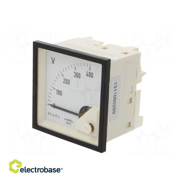 Voltmeter | on panel | VDC: 0÷400V | Class: 1.5 | Umax: 600V | 72x72mm paveikslėlis 2