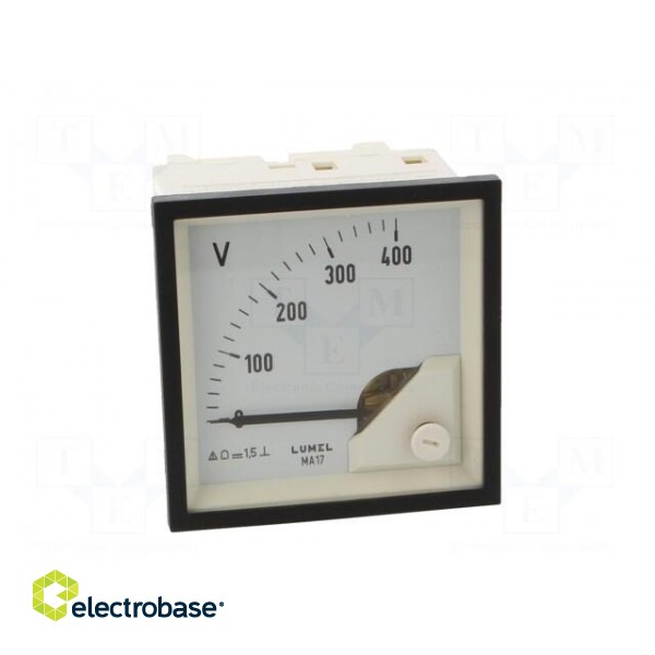 Voltmeter | on panel | VDC: 0÷400V | Class: 1.5 | Umax: 600V | 72x72mm paveikslėlis 9