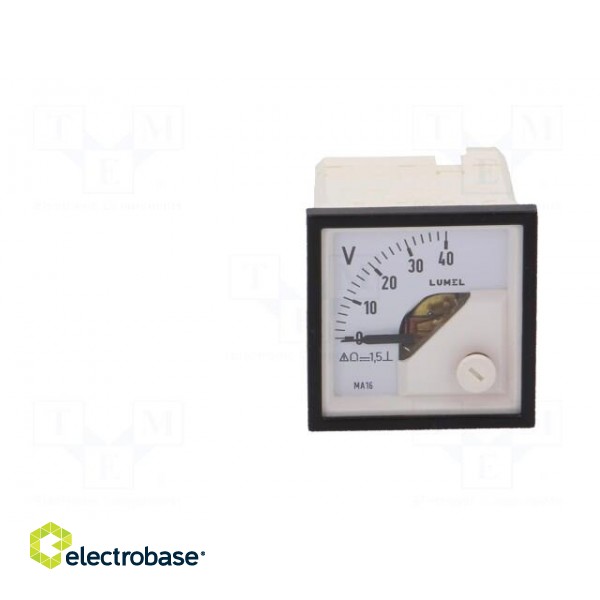 Voltmeter | on panel | VDC: 0÷40V | Class: 1.5 | Umax: 600V | Length: 42mm фото 10