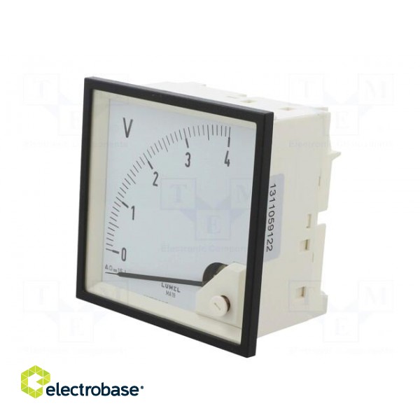 Voltmeter | on panel | VDC: 0÷4V | Class: 1.5 | Umax: 600V | Length: 95mm image 2