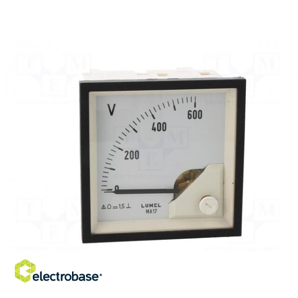 Voltmeter | on panel | VDC: 0÷600V | Class: 1.5 | Umax: 600V | 72x72mm image 9