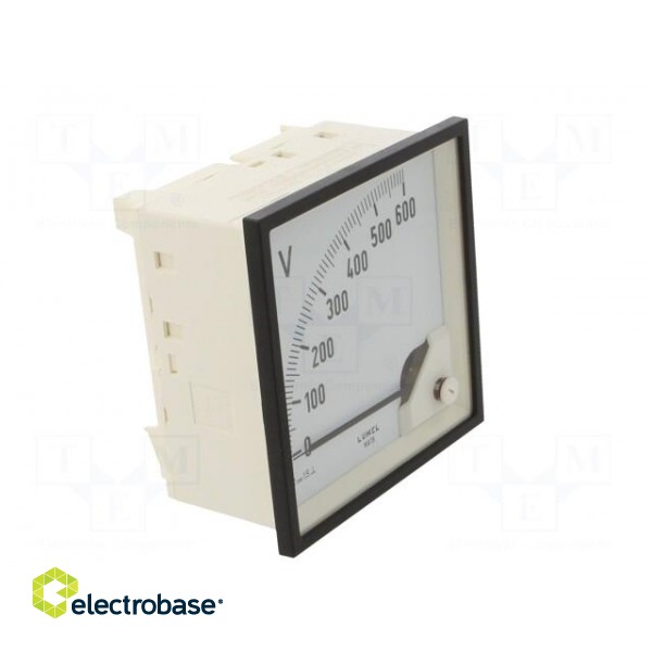 Voltmeter | on panel | VDC: 0÷600V | Class: 1.5 | Umax: 600V | 96x96mm paveikslėlis 8