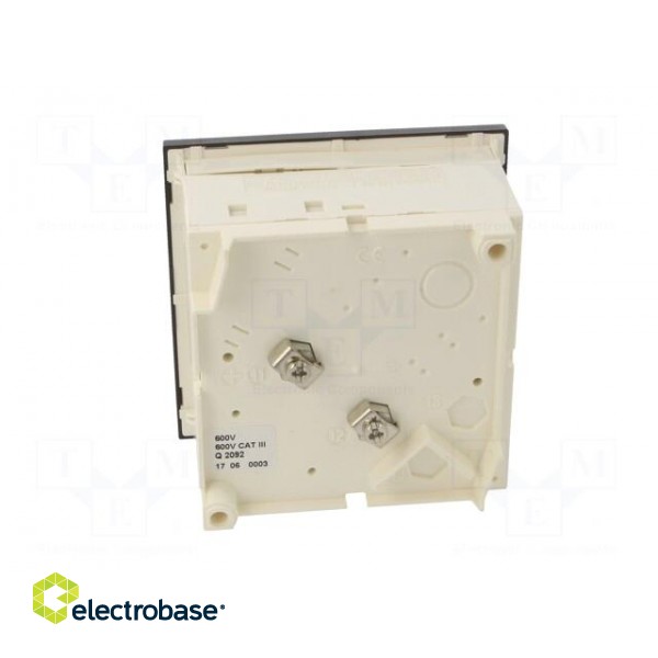 Voltmeter | on panel | VDC: 0÷600V | Class: 1.5 | Umax: 600V | 96x96mm image 5