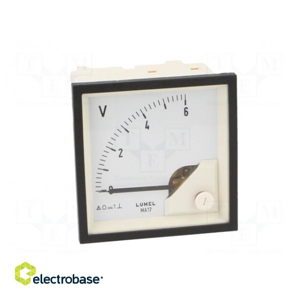 Voltmeter | on panel | VDC: 0÷6V | Class: 1.5 | Umax: 600V | Length: 61mm image 9