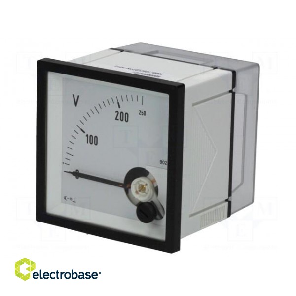 Voltmeter | analogue | on panel | VAC: 0÷250V | Class: 1,5 | True RMS фото 1