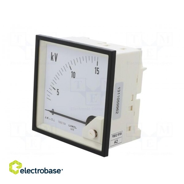 Voltmeter | on panel | VAC: 0÷10kV | Class: 1.5 | True RMS | 40÷72Hz фото 3