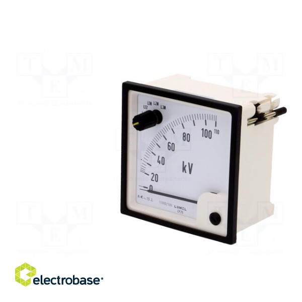 Voltmeter | on panel | VAC: 0÷110kV | Class: 1.5 | True RMS | Umax: 300V image 3