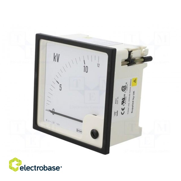 Voltmeter | analogue | on panel | VAC: 0÷12kV | Class: 1,5 | True RMS paveikslėlis 3