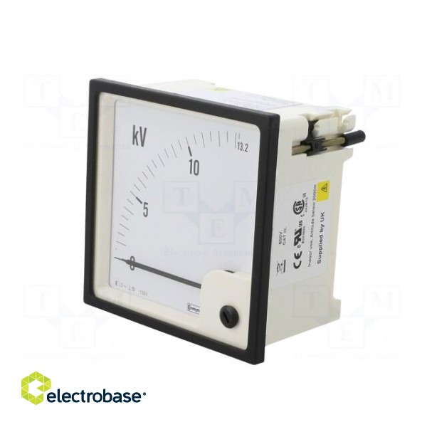Voltmeter | analogue | on panel | VAC: 0÷13,2kV | Class: 1,5 | True RMS paveikslėlis 3
