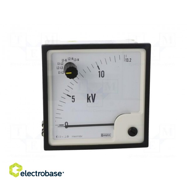 Voltmeter | analogue | on panel | VAC: 0÷13,2kV | Class: 1,5 | True RMS paveikslėlis 10