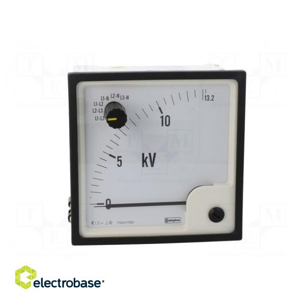 Voltmeter | analogue | on panel | VAC: 0÷13,2kV | Class: 1,5 | True RMS image 10