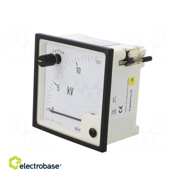 Voltmeter | analogue | on panel | VAC: 0÷13,2kV | Class: 1,5 | True RMS фото 3