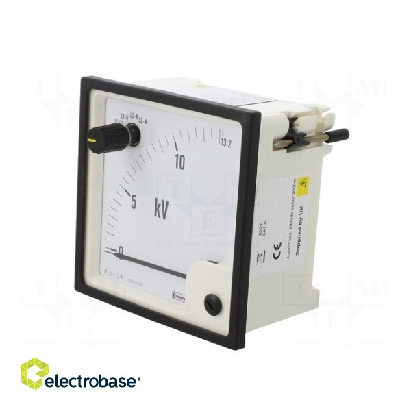 Voltmeter | analogue | on panel | VAC: 0÷13,2kV | Class: 1,5 | True RMS image 3