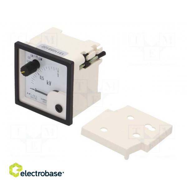 Voltmeter | on panel | VAC: 0÷1kV | Class: 1.5 | True RMS | Umax: 300V image 1