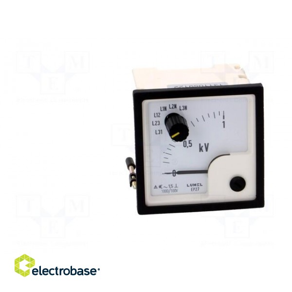 Voltmeter | on panel | VAC: 0÷1kV | Class: 1.5 | True RMS | Umax: 300V image 10