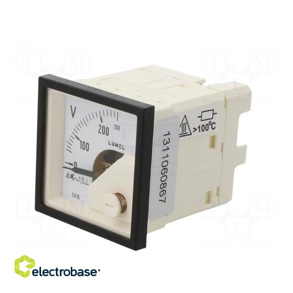 Voltmeter | on panel | VAC: 0÷250V | Class: 1.5 | True RMS | 40÷72Hz фото 3