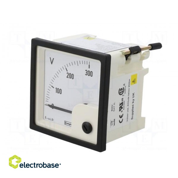 Voltmeter | analogue | on panel | VAC: 0÷300V | Class: 1,5 | True RMS image 3
