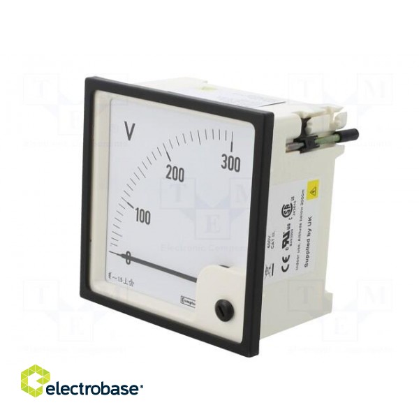 Voltmeter | analogue | on panel | VAC: 0÷300V | Class: 1,5 | True RMS paveikslėlis 3