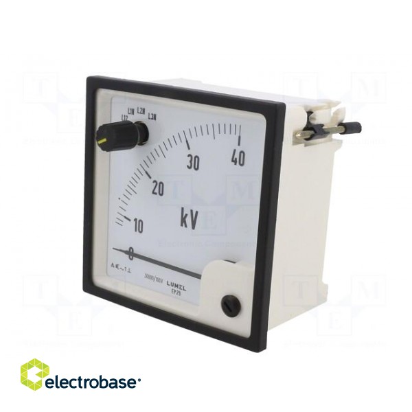 Voltmeter | on panel | VAC: 0÷30kV | Class: 1.5 | True RMS | Umax: 300V image 3