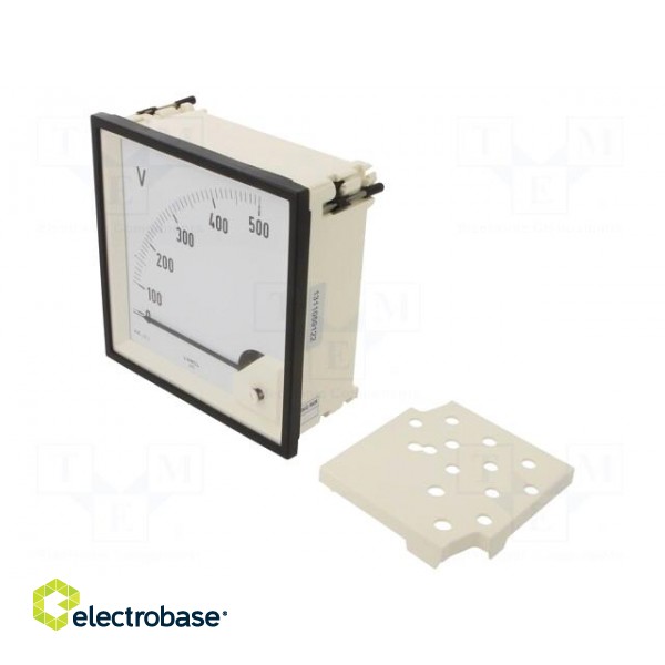 Voltmeter | on panel | VAC: 0÷500V | Class: 1.5 | True RMS | 40÷72Hz image 1