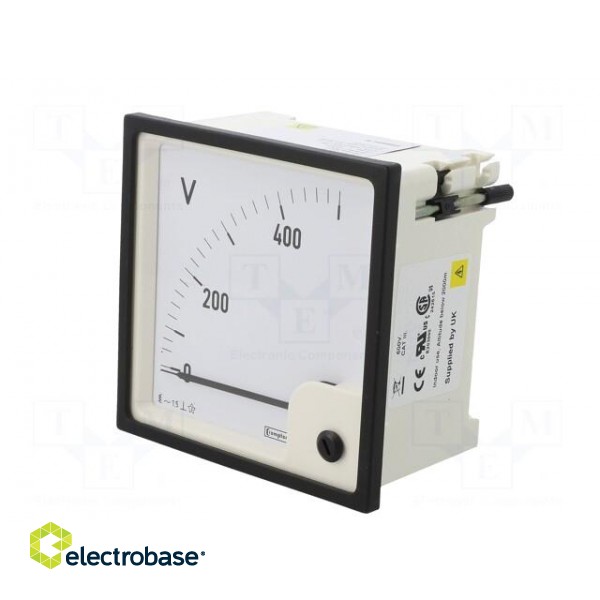 Voltmeter | analogue | on panel | VAC: 0÷500V | Class: 1,5 | True RMS paveikslėlis 3