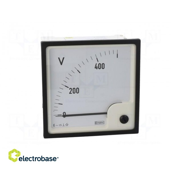 Voltmeter | analogue | on panel | VAC: 0÷500V | Class: 1,5 | True RMS paveikslėlis 10