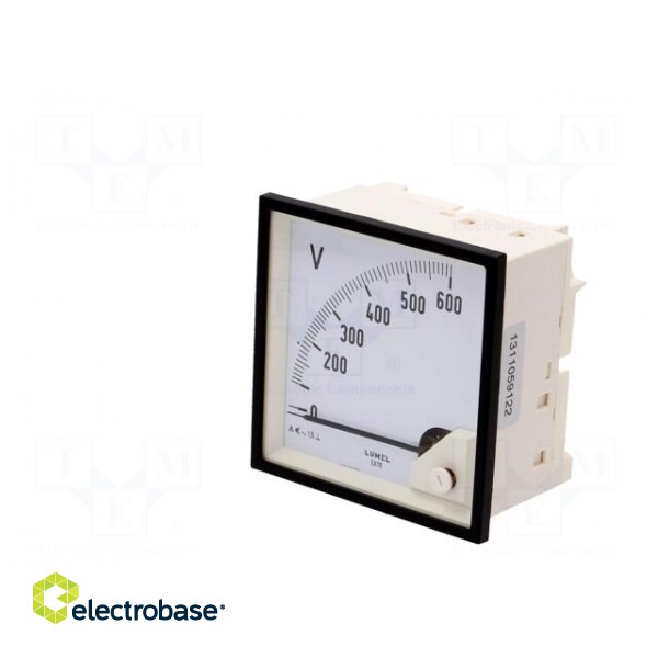Voltmeter | on panel | VAC: 0÷600V | Class: 1.5 | True RMS | 40÷72Hz paveikslėlis 3