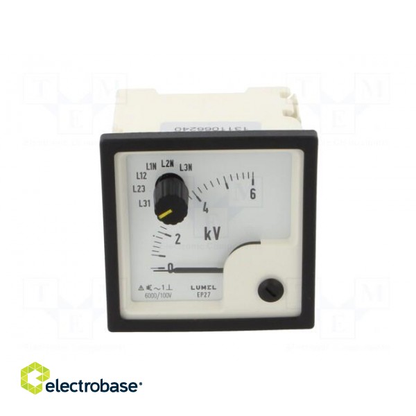 Voltmeter | on panel | VAC: 0÷6kV | Class: 1.5 | True RMS | Umax: 300V фото 10