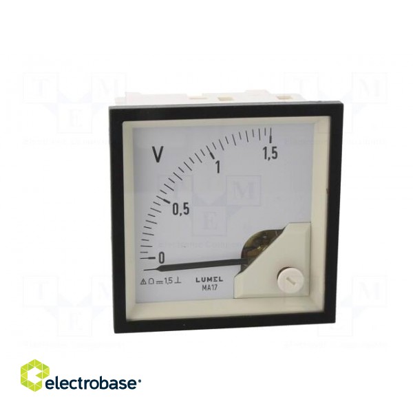 Voltmeter | on panel | VDC: 0÷1.5V | Class: 1.5 | Umax: 600V | 72x72mm фото 9
