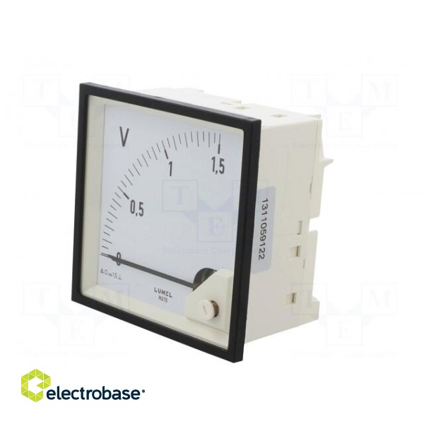 Voltmeter | on panel | VDC: 0÷1.5V | Class: 1.5 | Umax: 600V | 96x96mm paveikslėlis 2