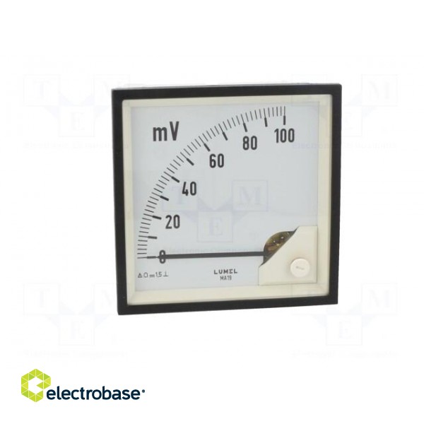 Voltmeter | on panel | VDC: 0÷100mV | Class: 1.5 | Umax: 600V | 96x96mm paveikslėlis 9