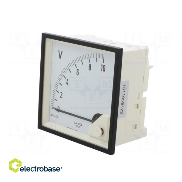 Voltmeter | on panel | VDC: 0÷10V | Class: 1.5 | Umax: 600V | Length: 95mm paveikslėlis 2