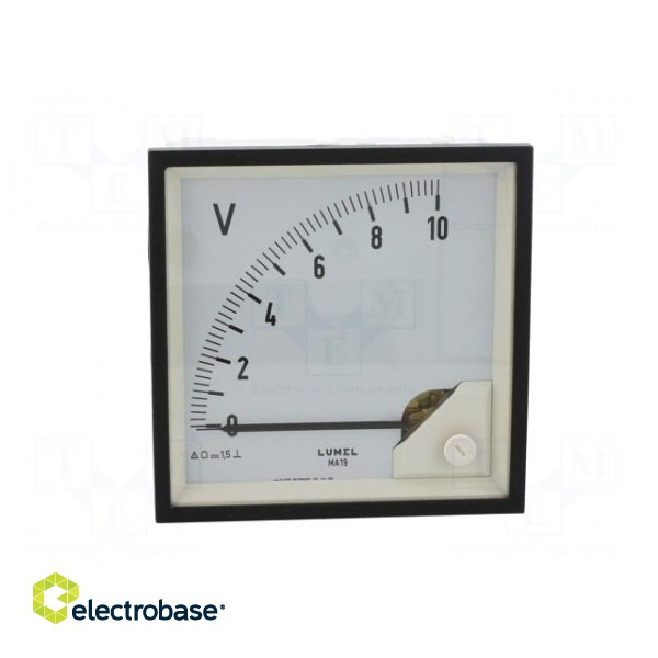 Voltmeter | on panel | VDC: 0÷10V | Class: 1.5 | Umax: 600V | Length: 95mm paveikslėlis 9