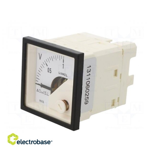 Voltmeter | on panel | VDC: 0÷1V | Class: 1.5 | Umax: 600V | Length: 42mm фото 3